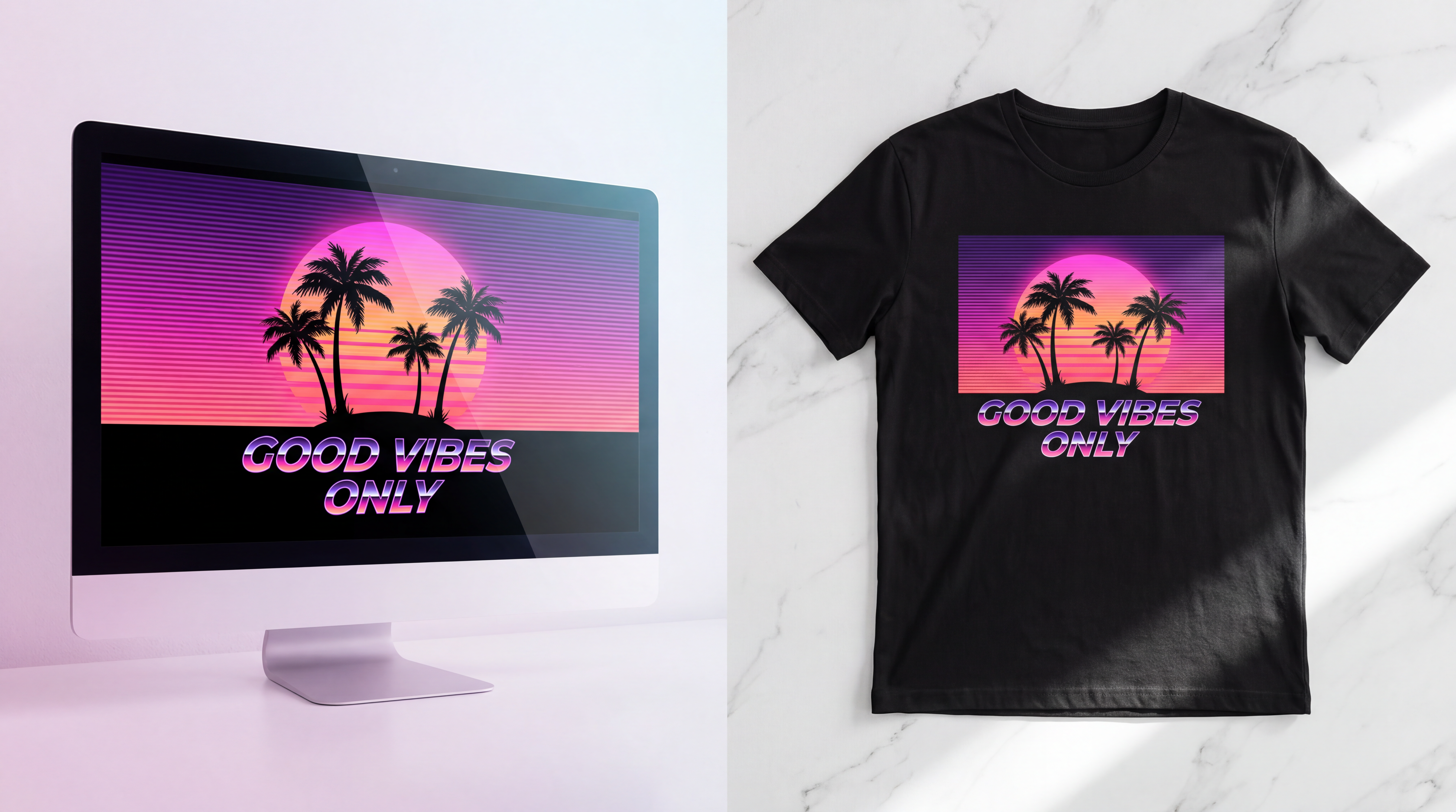 T-Shirt: Synthwave Sunset
